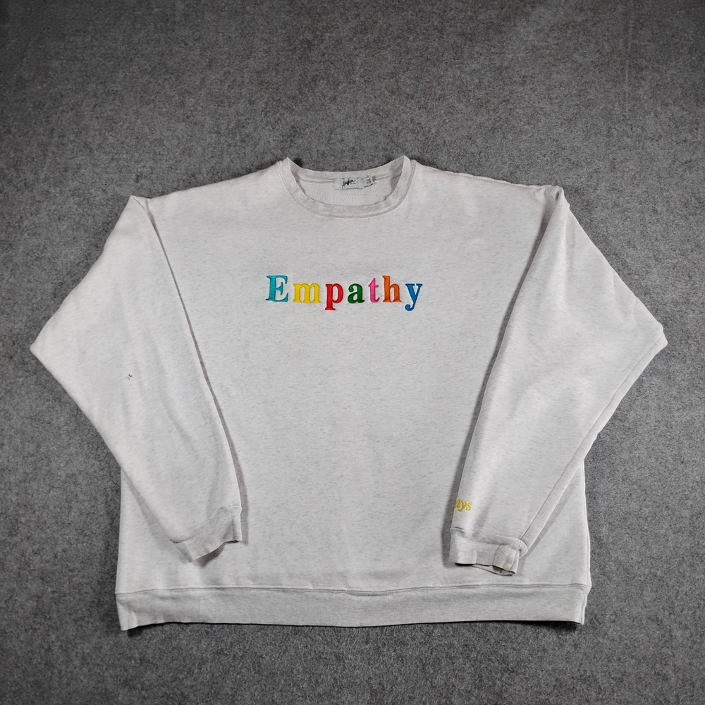 Mayfair The Label Empathy Embroidered Oversized Sweatshirt Heather Grey One Size